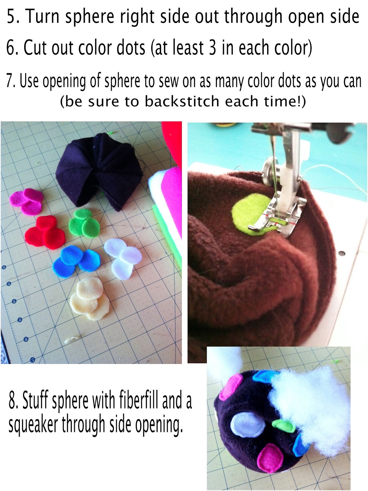 Sew DoggyStyle DIY Candy Crush Color Bomb Squeak Toy