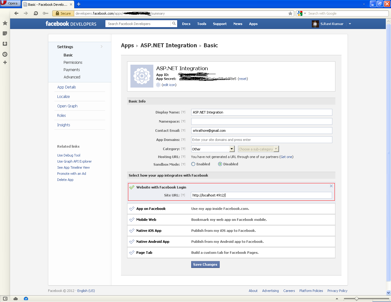 The Blog Using Facebook login in application without any