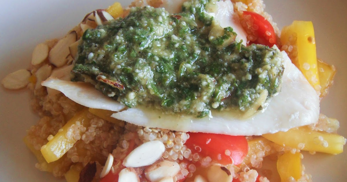 Healthy eating one day at a time Recipe 5 Flounder with pesto and