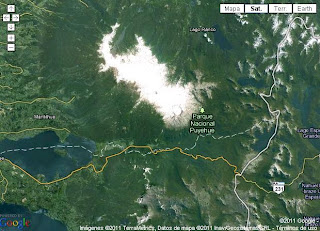 foto del mapa del volcan peyehue erupcion