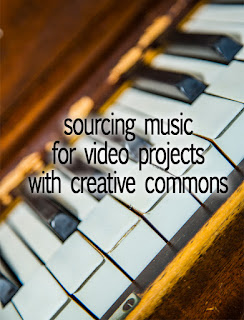Closeup view of piano keys with title for sourcing music with creative commons licenses, photo and article by chris gardiner photography www.cgardiner.ca