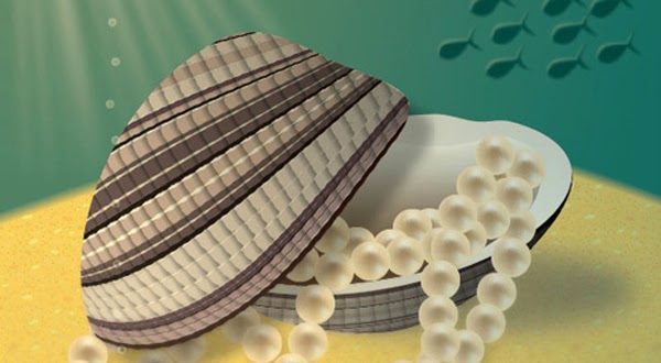 Pearl-Filled Clam on an Ocean Bed Pearl-Filled Clam on an Ocean Bed