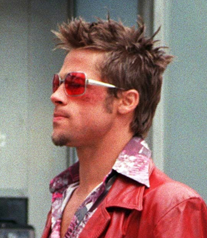 Looks Like Leather: Brad Pitt as Tyler Durden in Fight Club