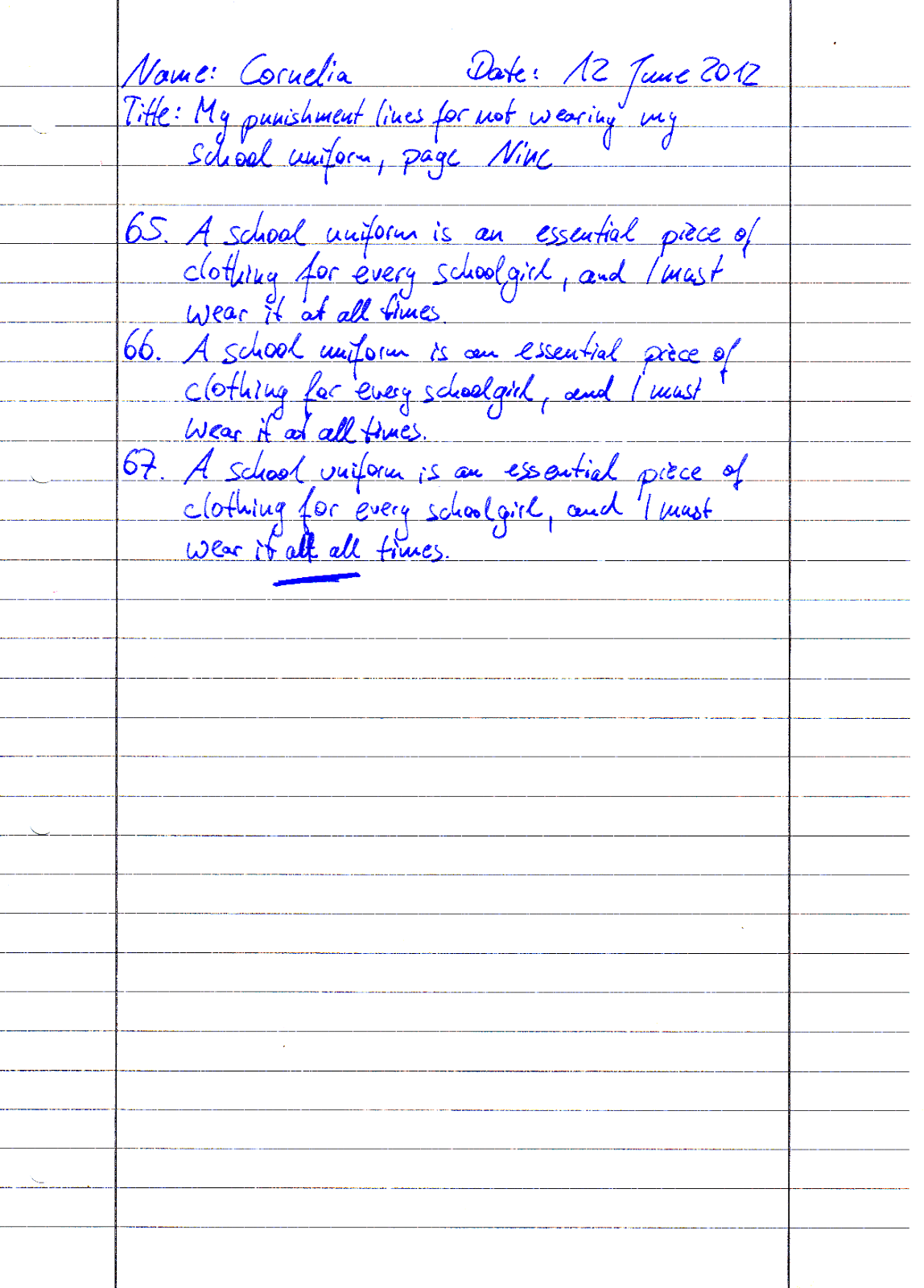 Uniformed Writing (formerly School Uniform Project 365) Day 251