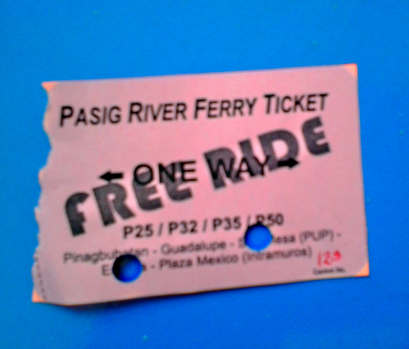 Pasig Ferry Free Ride Ticket