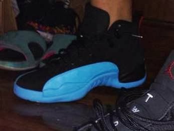 jordan 12 gamma blue on feet