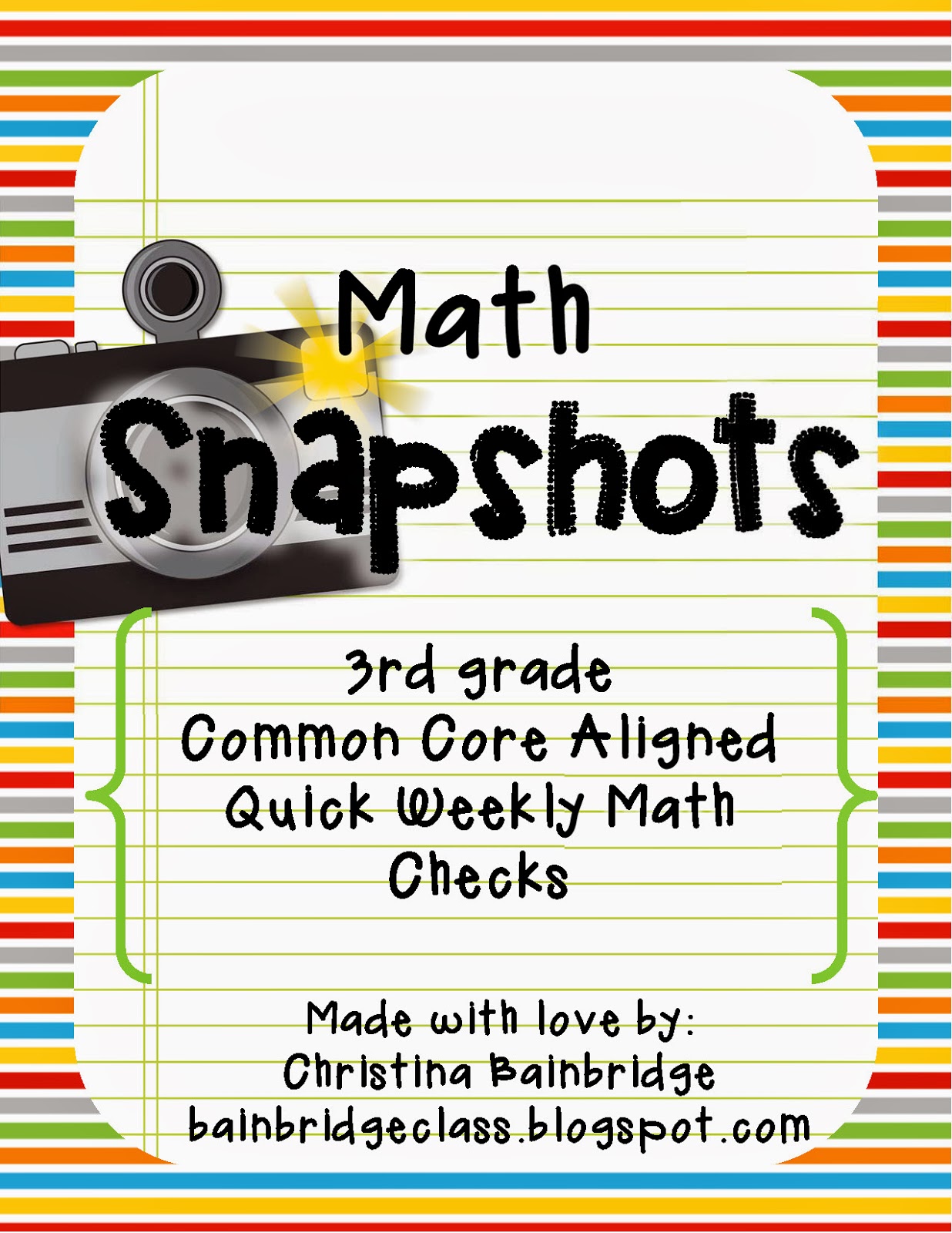 to the UNIcorner 3rd Grade Math Snapshots are DONE!!!! {And a
