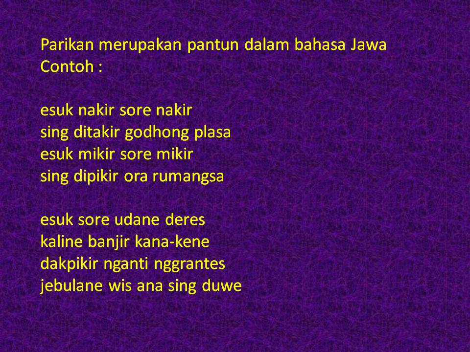 Pantun Dalam Bahasa Jawa