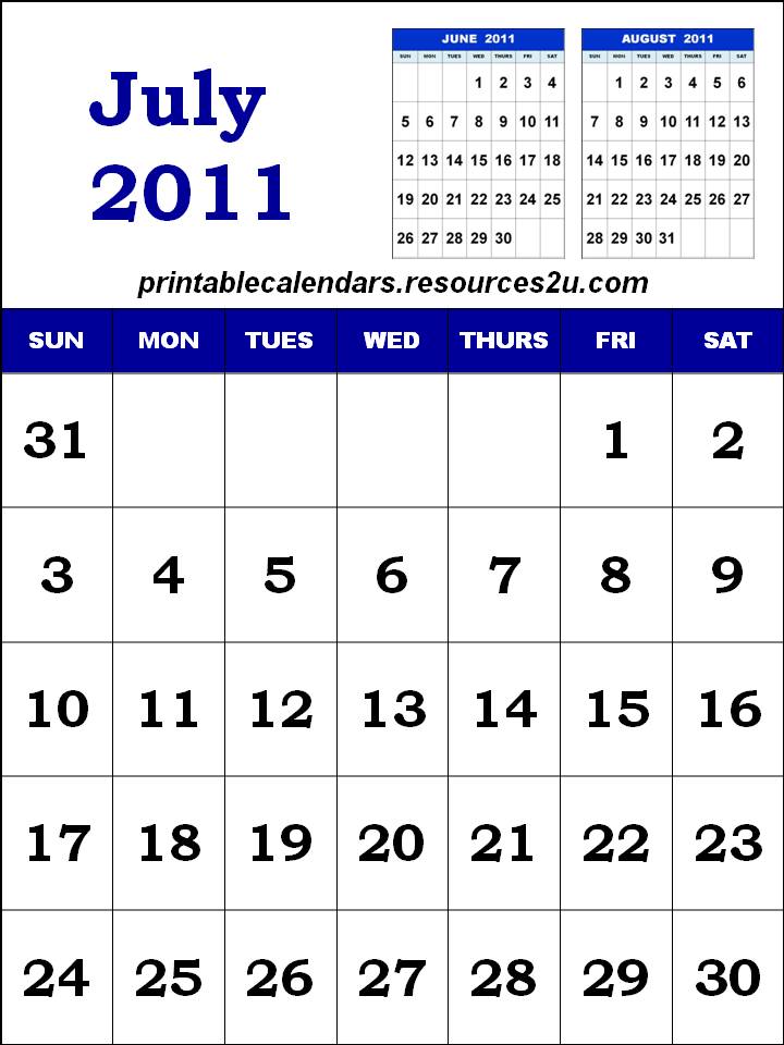Printable Calendar 2011 printable calendars july. Printable Calendar 2011