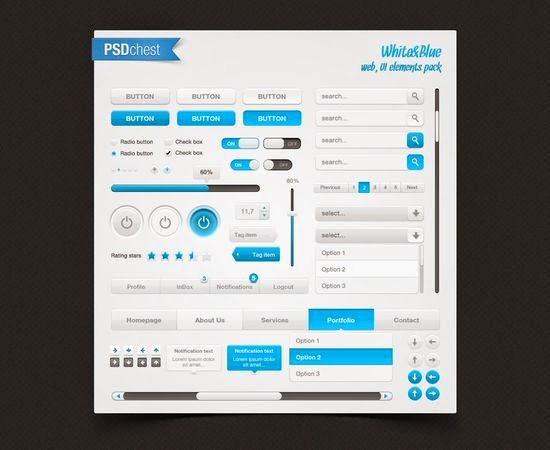 White blue web,ui elements pac White blue web,ui elements pac