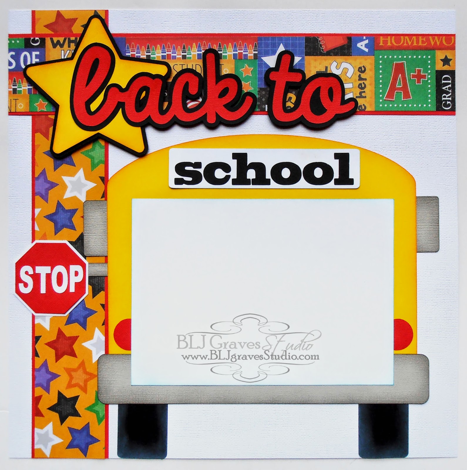 Designs on Cloud 9 Back To School Scrapbook Page