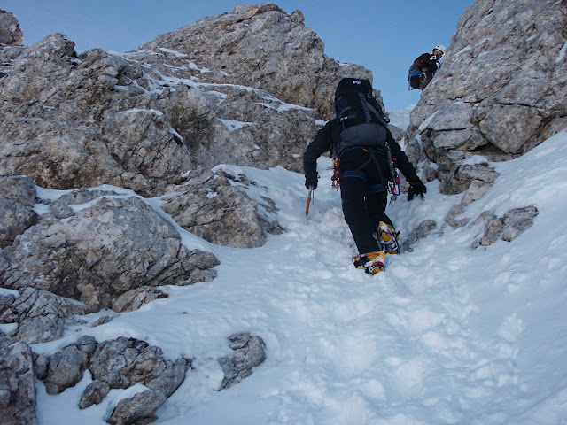 Chiaretti-Pietrostefani - Primo salto della cresta Nord