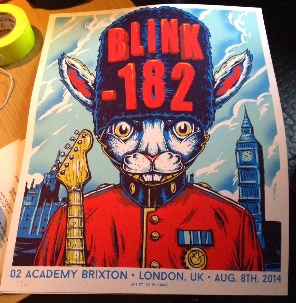 INSIDE THE ROCK POSTER FRAME BLOG blink 182 London Poster by Ian