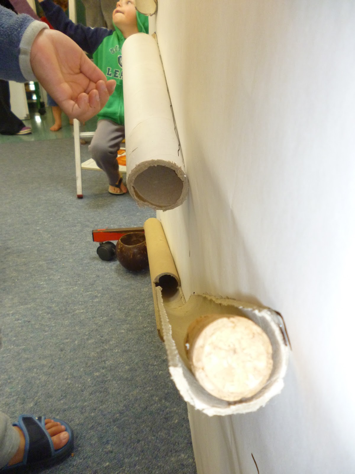 Mairtown Kindergarten Tubes and marbles!