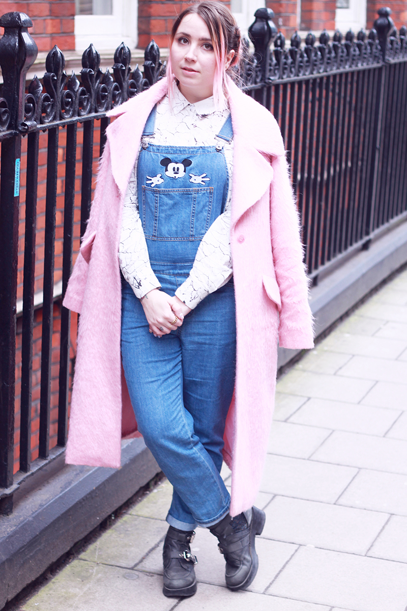 look outfit forever21 mickey asos pink coat