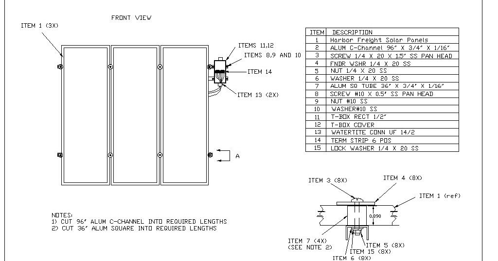 Mike Shaw Makes Blog Mounting Design for Harbor Freight Solar Panels