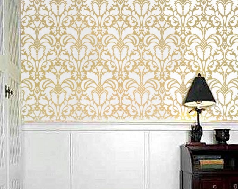 Smitten Design Wallpaper vs. Stencil