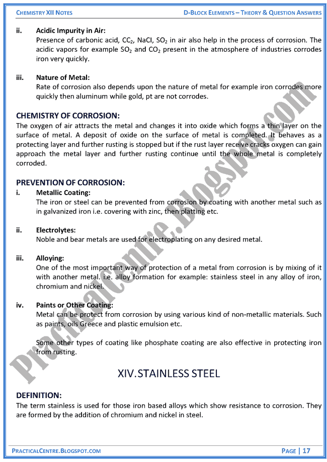 d-block-elements-theory-and-question-answers-chemistry-12th