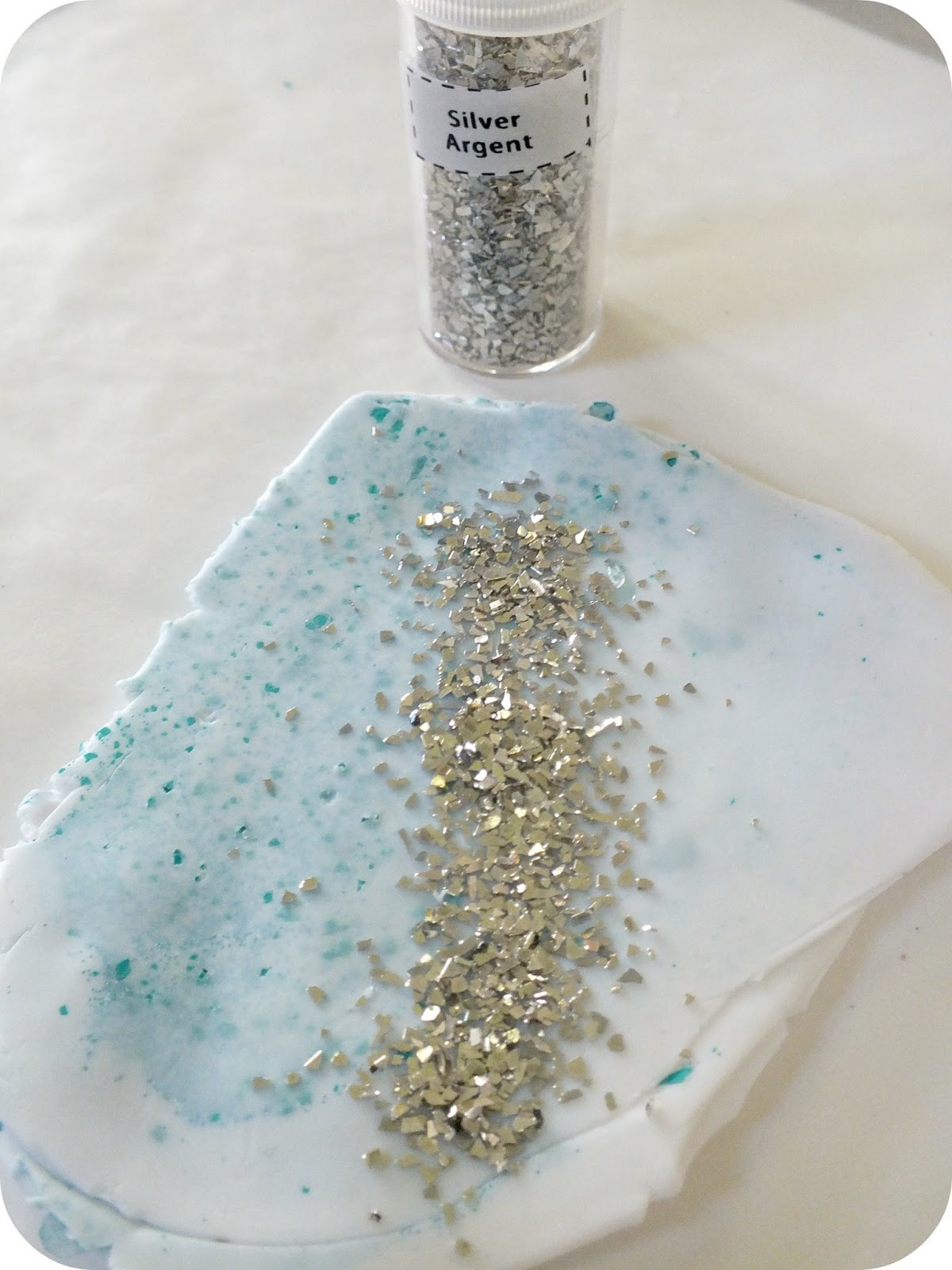 ...Make It With Me Blue Glitter and Embossing Powder Meet Translucent Fimo