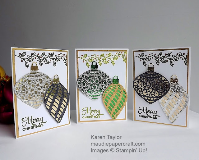 Stampin' Up! Delicate Ornaments Christmas cards