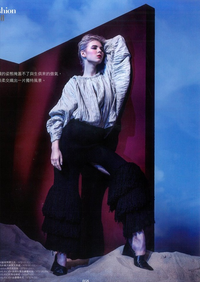 Céline 2015 SS Black Fringed Knit Skirt With High Slits Editorials