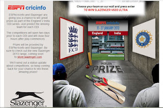 Participate in Cricinfo Predict n Win Contest And  Win Prizes from Slazenger!!