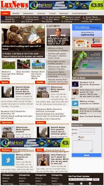 Dowload Lux news Template Blogspot & hướng dẫn cài đặt