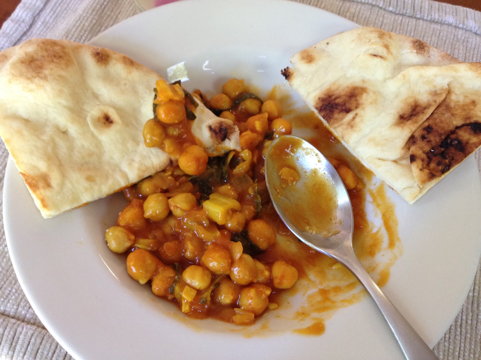 Kristina's Stream of Conscience Garbanzo Beans Indian Style