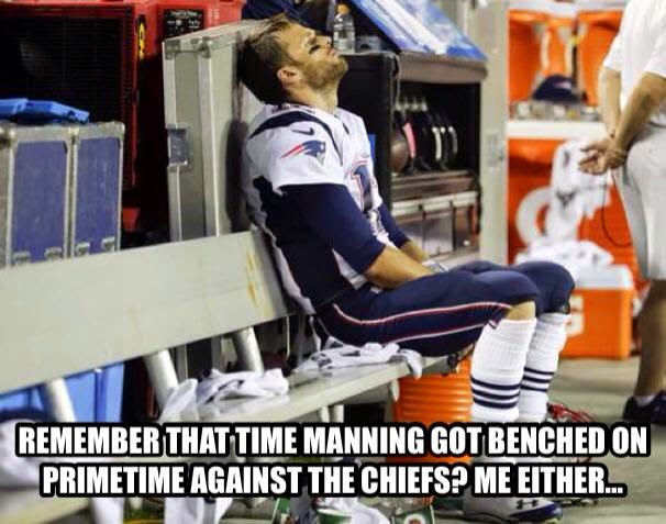 remember that time manning got benched on primetime against the chiefs? me either...