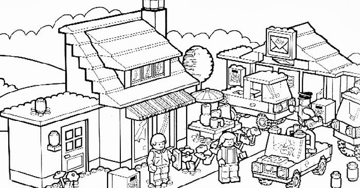 Lego town coloring page | Free Coloring Pages and Coloring Books for Kids