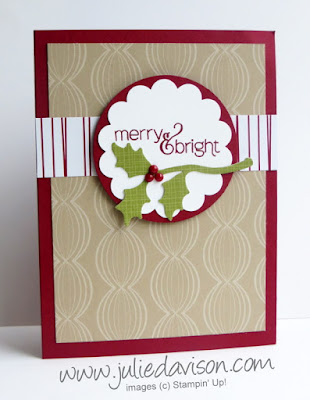 November 2015 Paper Pumpkin Alternative Ideas - Mistletoe & Holly Cards + Fry Box for Christmas #stampinup www.juliedavison.com