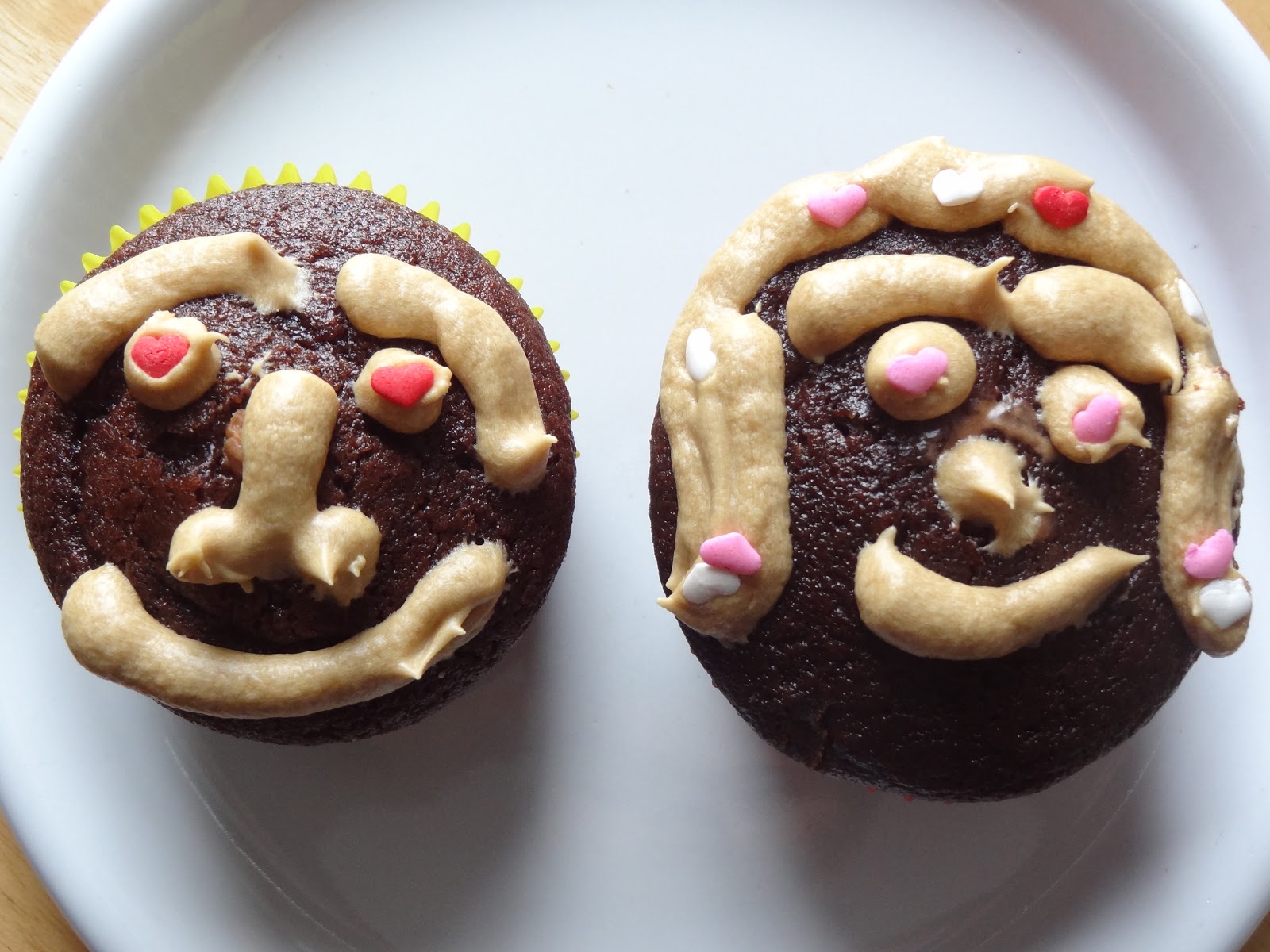 Chocolate cupcakes with coffee cream filling