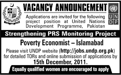 Job Poverty Economist United National Development Programme