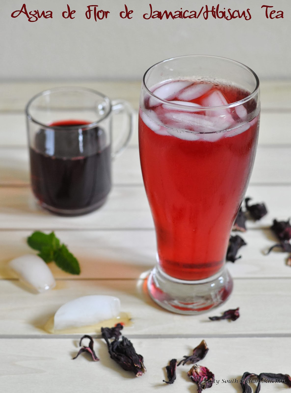 Agua Flor de Jamaica/Agua Fresca flor de Jamaica/Hibiscus Tea Zesty
