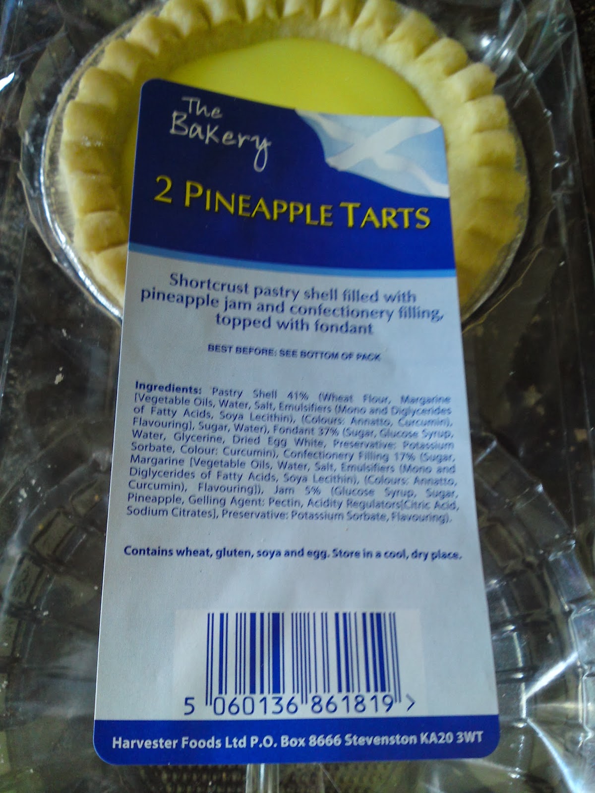 Lactose Free UK Asda Bakery 2 Pineapple Tarts