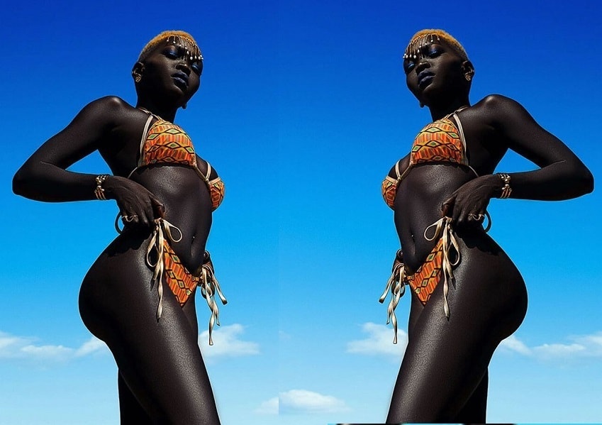 Темнокожая красотка любит большие члены