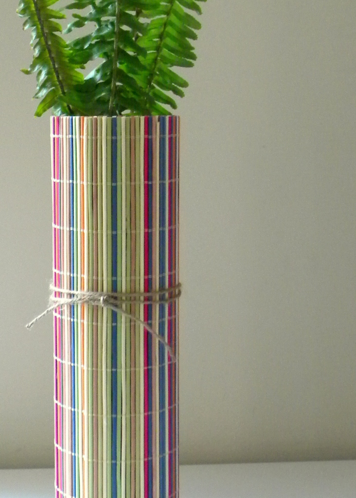 homework a creative blog Upcycling bamboo placemat vase