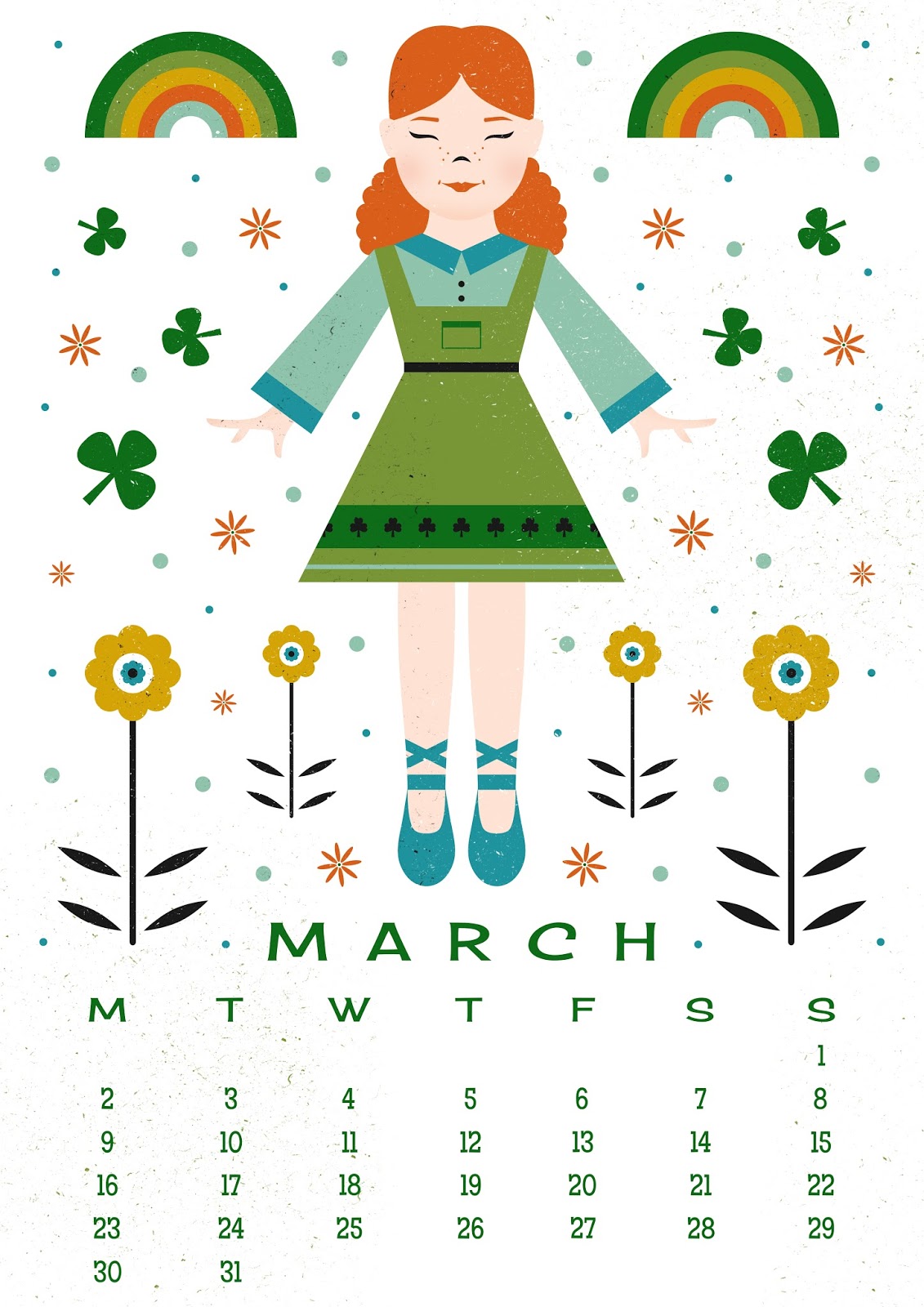 Carly Watts Art & Illustration: Free Printable: March Calendar
