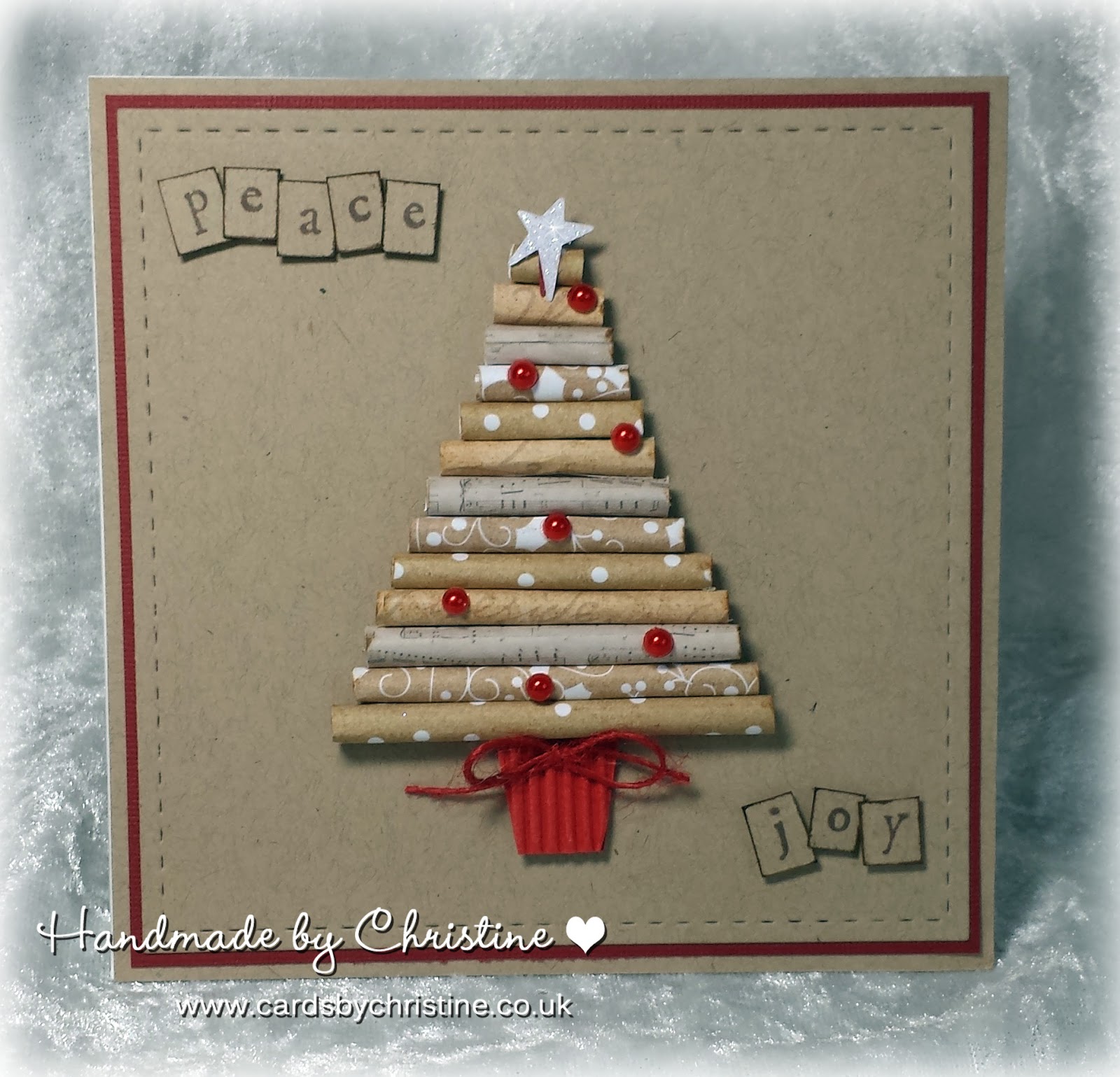 Handmade by Christine Rolled Paper Christmas Tree...