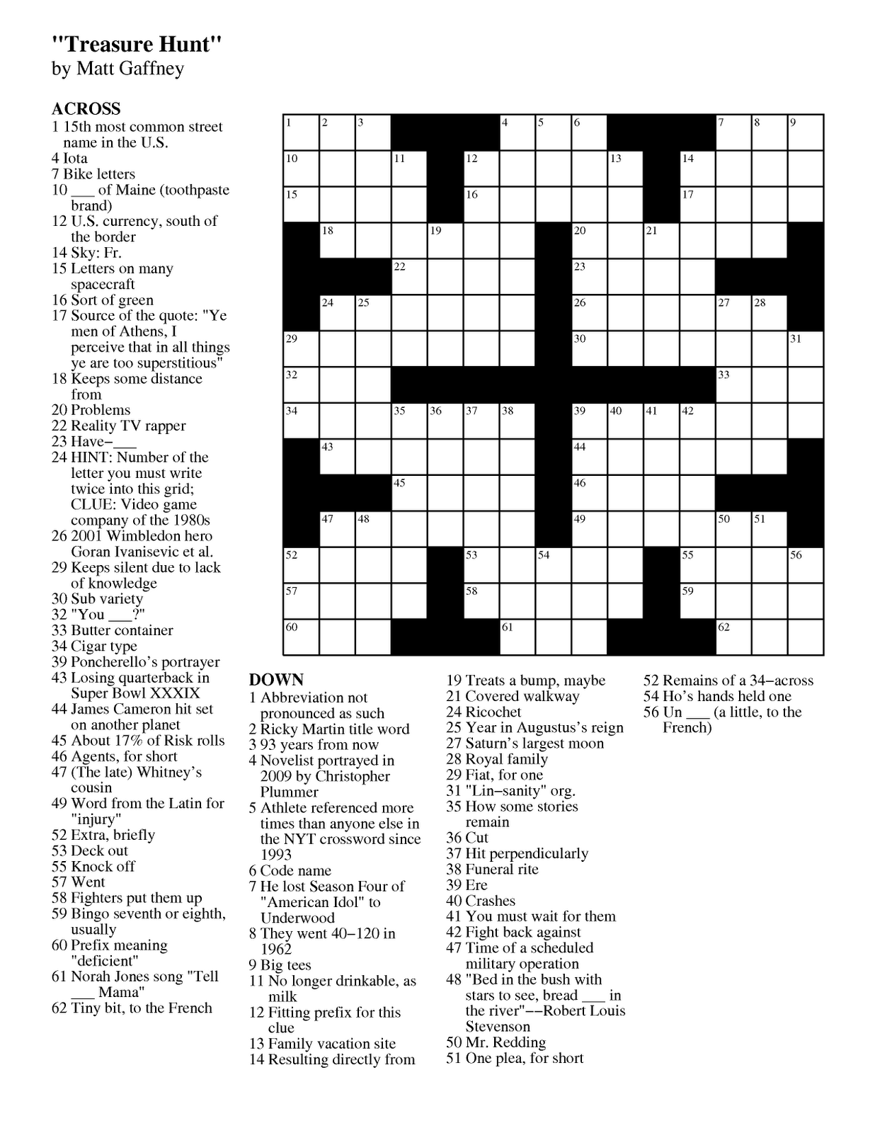 Free Daily Printable Crosswords That are Exhilarating Hunter Blog