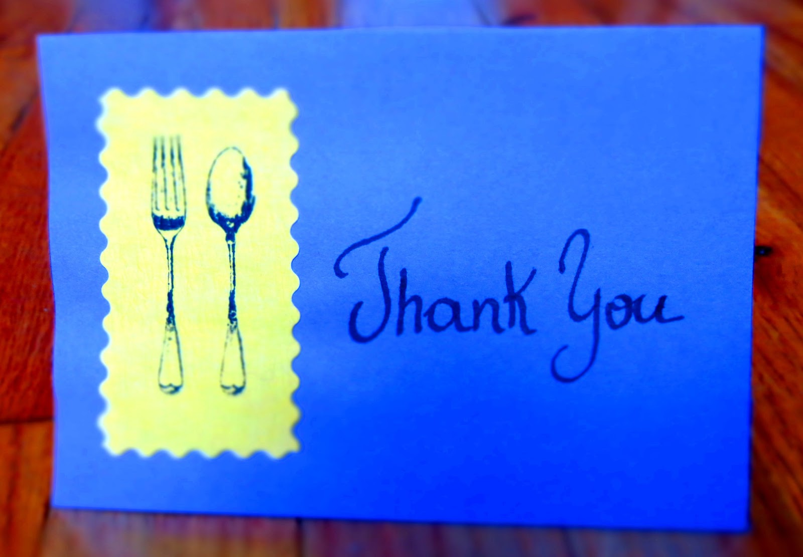 bee a ba thank you card dinner stamp thank you for dinner
