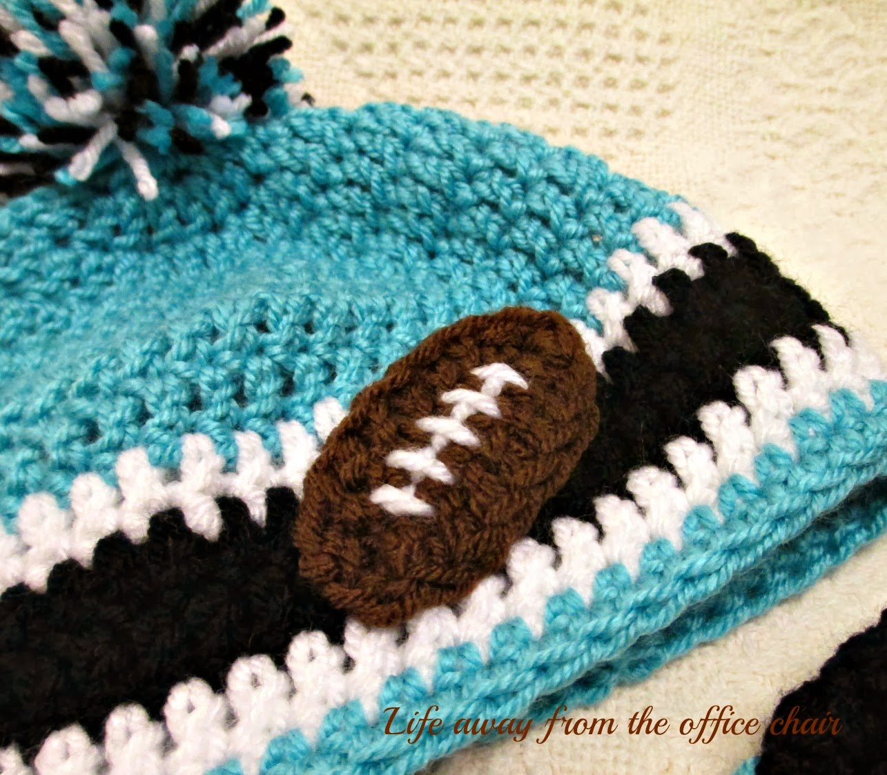 Crochet Football Applique Life Away From The Office Chair