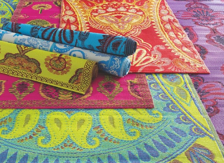 LET'S STAY Colorful Outdoor Plastic Mats Recycled Plastic Rugs