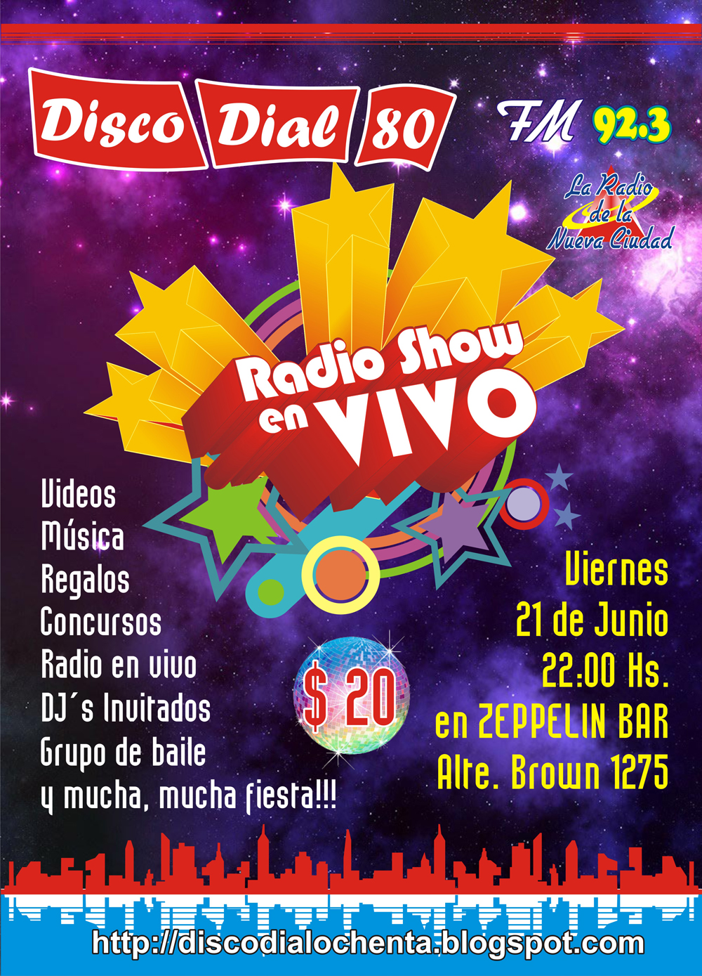 Disco Dial 80 Radio Show en Vivo festejando los 100 programas