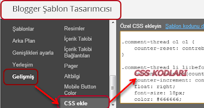 CSS Kodu Şablon Görsel Açıklaması