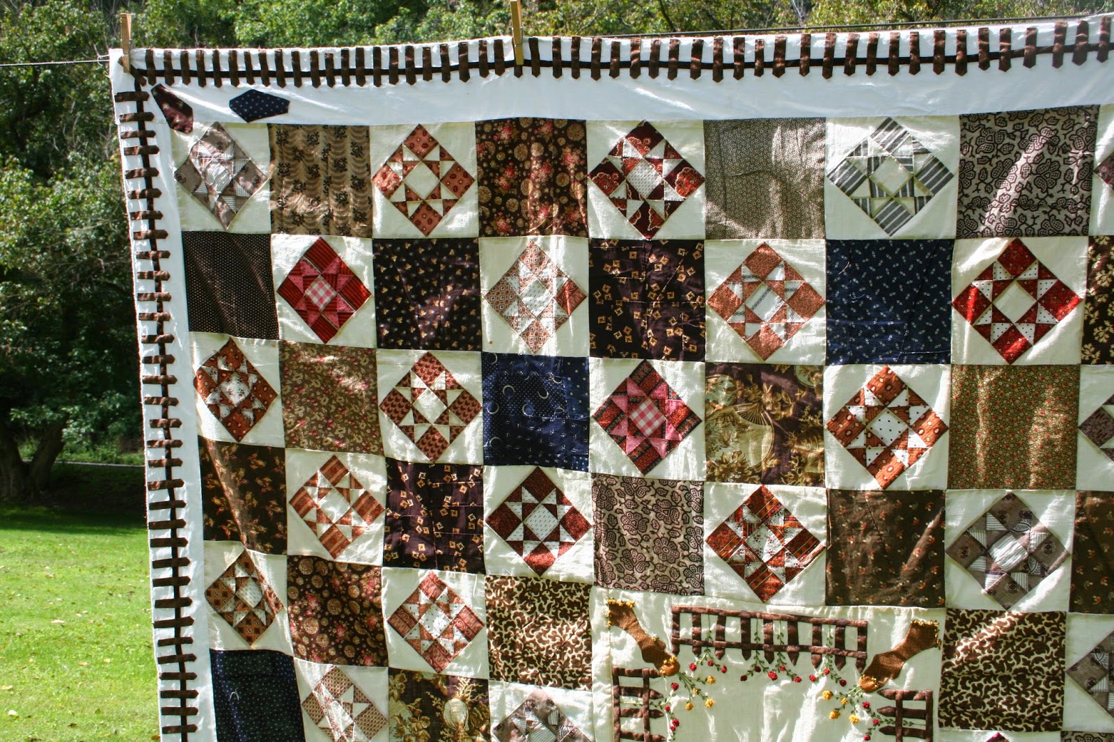 Quilting on the Mon My version of the Graveyard Quilt. KY