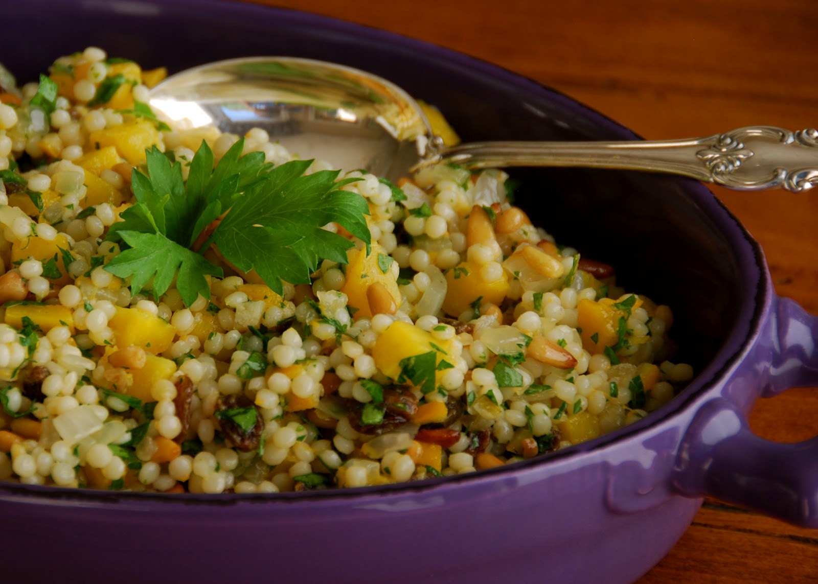 Cooking with Larue Israeli Couscous with Roasted Butternut Squash and