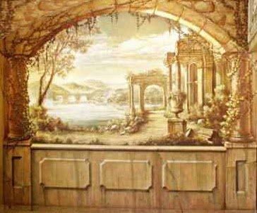 الرسام سعيد يونس الرسم على الجدران نمط أحادي اللون