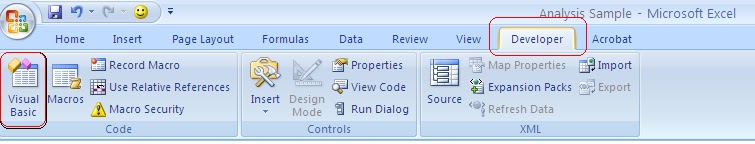 Opening Visual Basic editor in Excel Opening Visual Basic editor in Excel