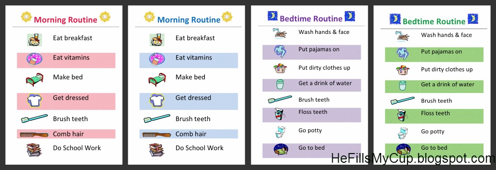 Editable Morning Routine Chart